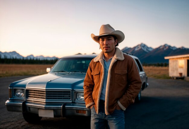 Cow-boy dans un environnement photoréaliste