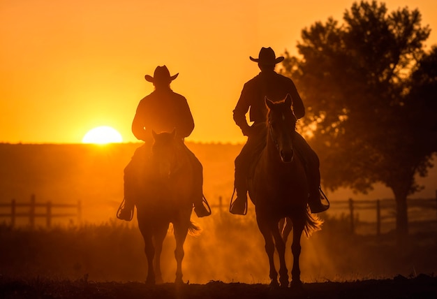 Cow-boy dans un environnement photoréaliste