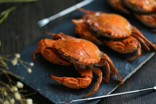 Crabes cuits à la vapeur
