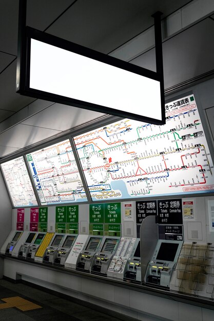 Écran d'affichage du système de métro japonais pour les informations des passagers