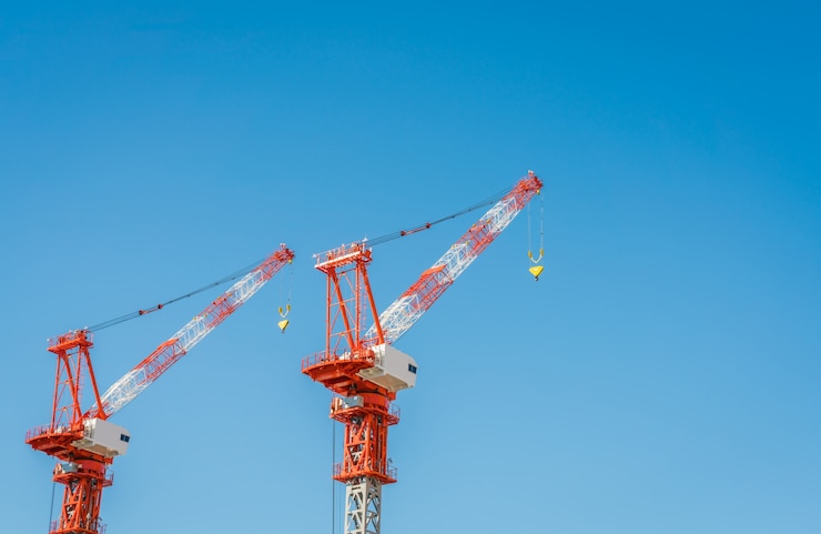 Photo gratuit crane et construction de chantier