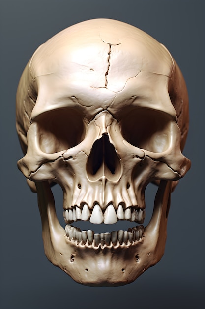 Crâne humain en studio