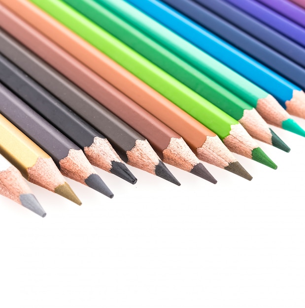 Crayon de couleur isolé sur fond blanc