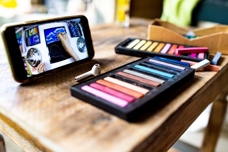 Photo gratuit crayons pastel. photo de haute qualité