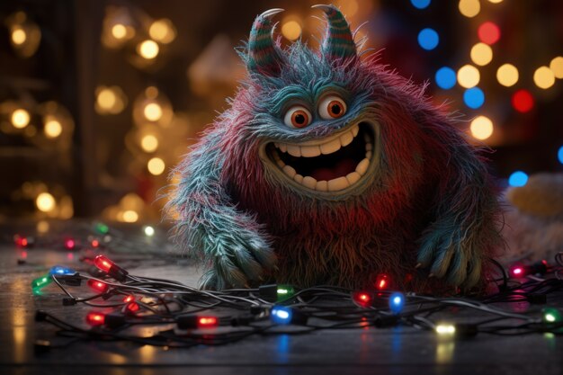 Photo gratuite une créature capricieuse illustrant le grinch.