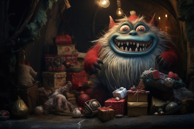 Photo gratuite une créature illustrant le grinch