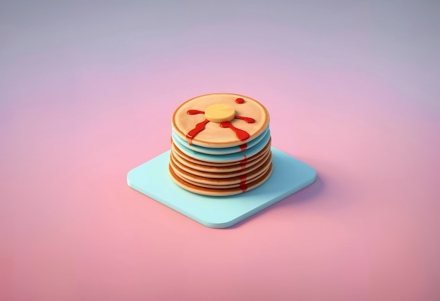 Photo gratuite des crêpes délicieuses en 3d.