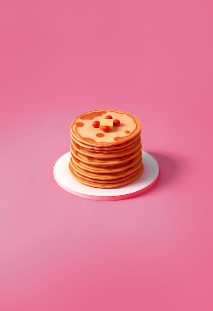 Photo gratuite des crêpes délicieuses en 3d.