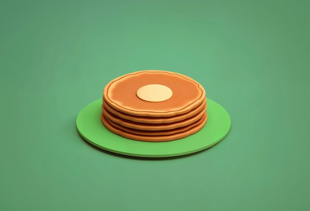 Photo gratuite des crêpes délicieuses en 3d.