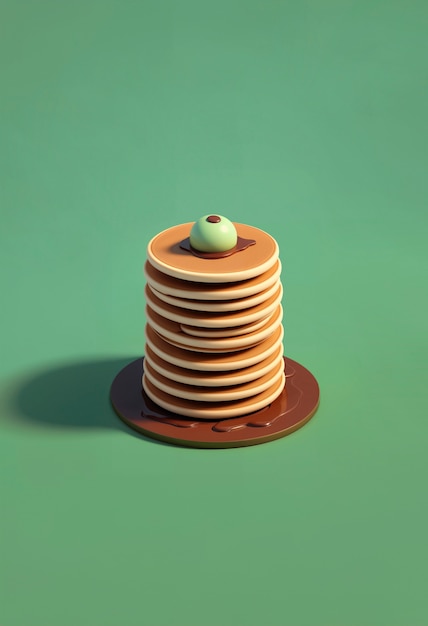 Photo gratuite des crêpes délicieuses en 3d.