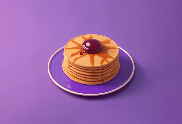 Photo gratuite des crêpes délicieuses en 3d.