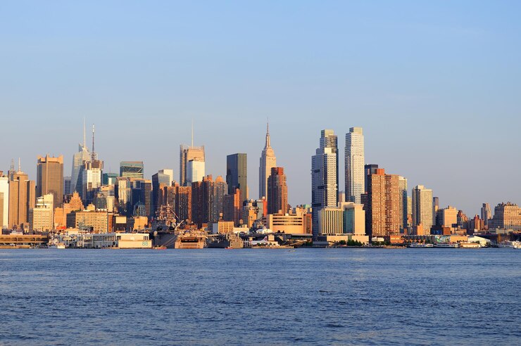 Photo gratuit crépuscule de manhattan