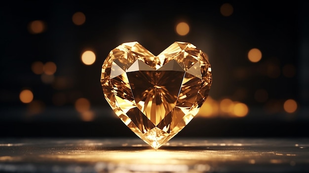 Photo gratuite un cristal en forme de cœur sur un fond noir