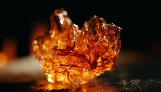 Photo gratuite cristal de quartz transparent une pierre précieuse illuminée générée par l'ia
