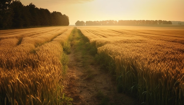 Croissance du blé mûre pour la récolte dans le pré généré par l'IA