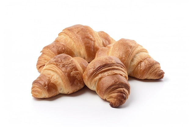 Photo gratuite croissant frais isolé sur fond blanc ai génératif