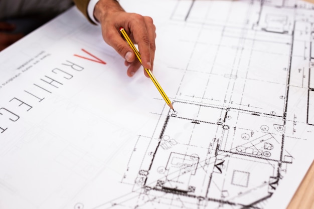 Croquis de plans d'affaires à angle élevé