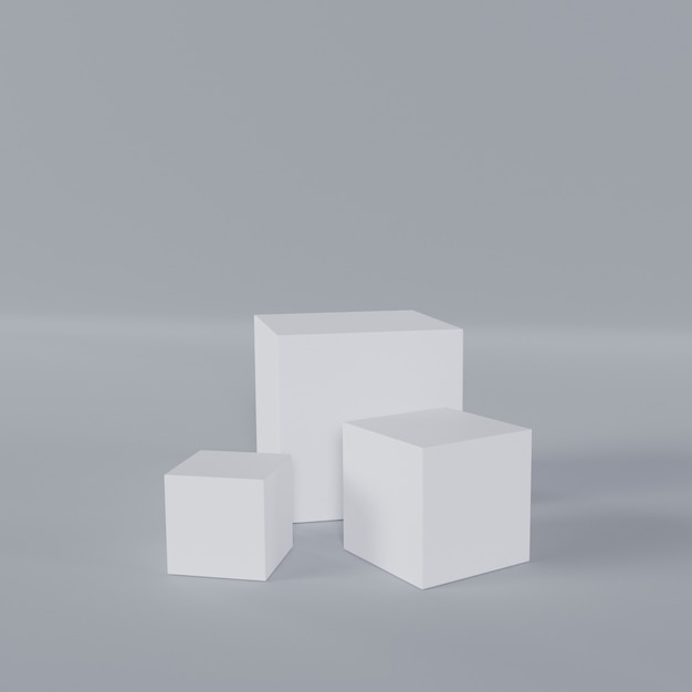 Photo gratuite cubes blancs fond 3d