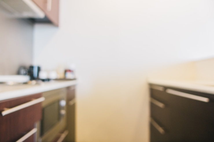 Photo gratuit cuisine bien rangé brouillé