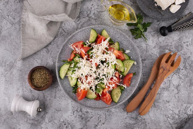 Cuisine serbe savoureuse à plat sur la table