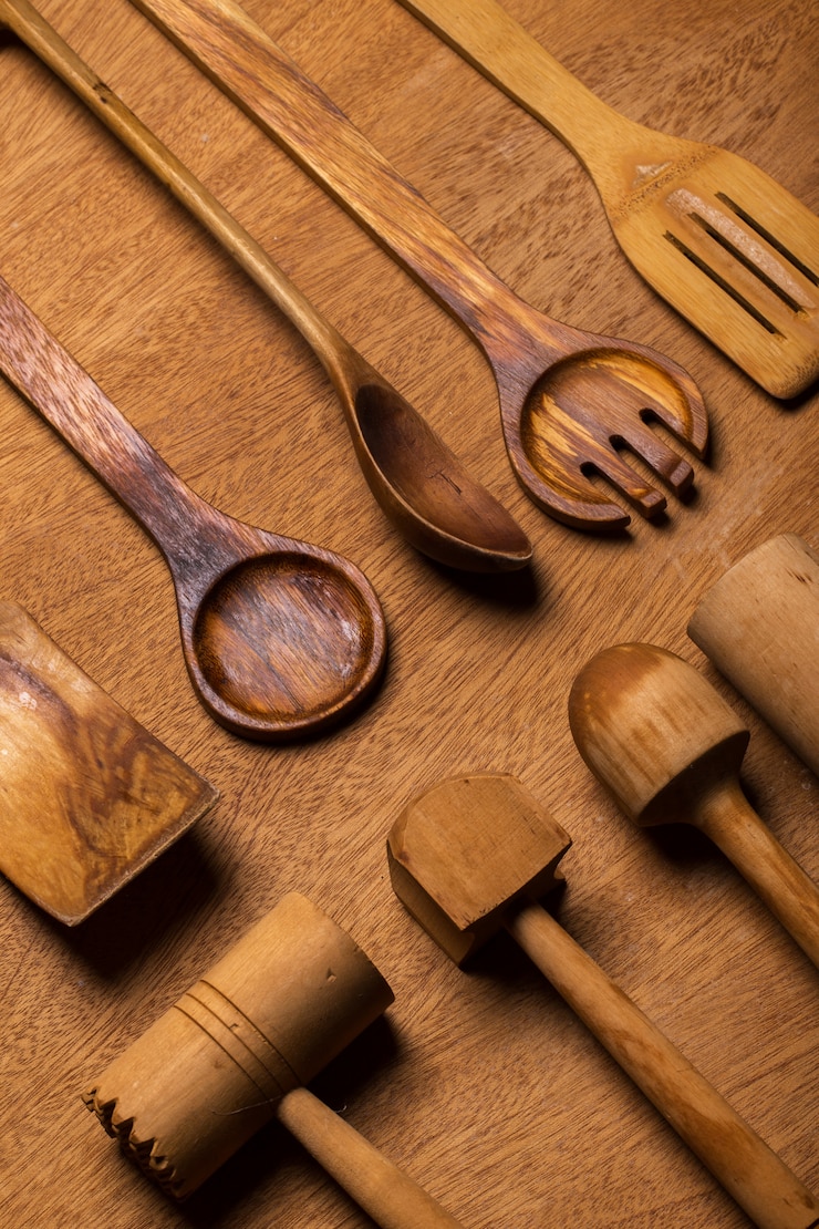 Photo gratuit cuisine. ustensile en bois