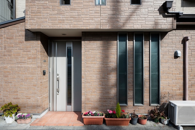 Culture japonaise d'entrée de maison en bois