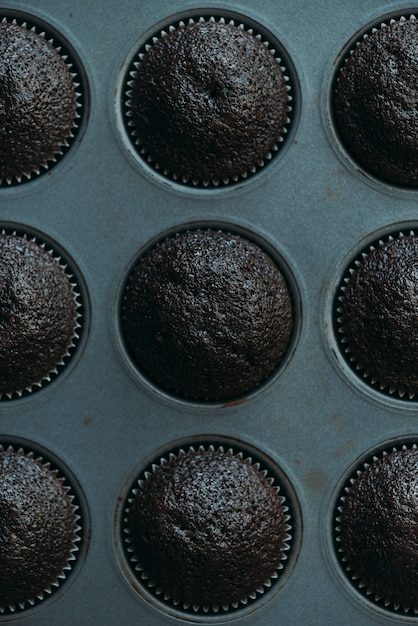 Cupcakes au chocolat en boîte