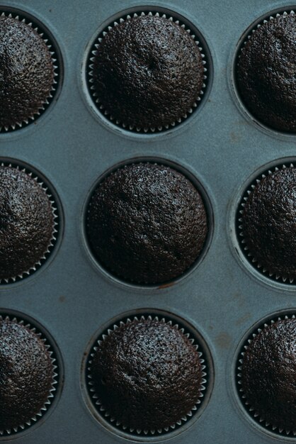 Cupcakes au chocolat en boîte