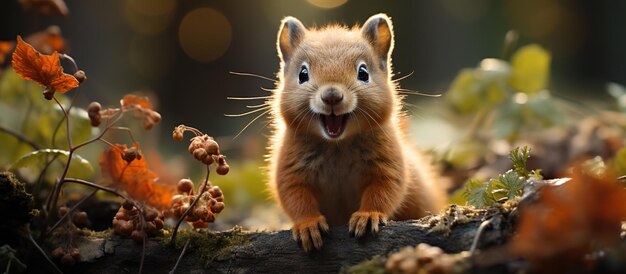 Écureuil roux dans la forêt Beau portrait animal Scène de la faune