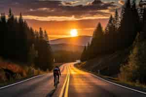 Photo gratuite cycliste faisant du vélo dans la nature