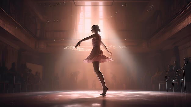 Photo gratuite danseuse de ballet cinématographique sur scène