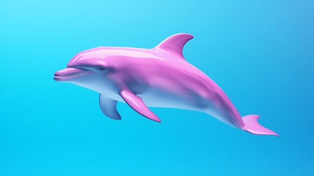 Photo gratuite le dauphin en 3d en studio