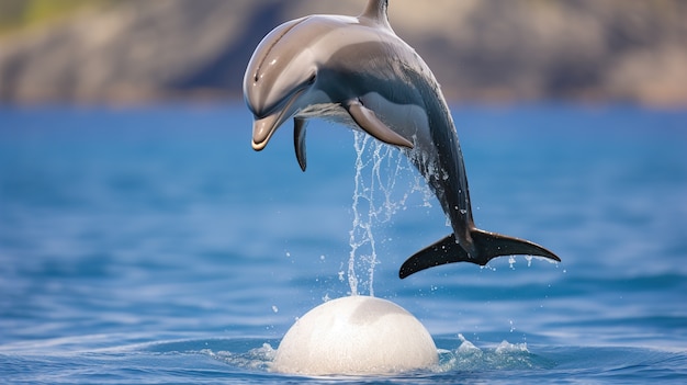 Photo gratuite dauphin sautant hors de l'eau