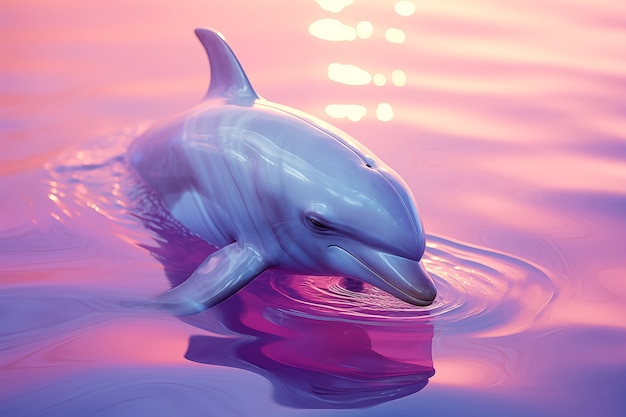 Photo gratuite des dauphins en 3d en plein air