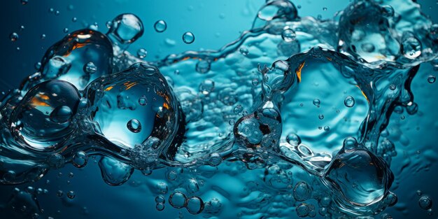 Débit d'eau dynamique avec bulles abstraites