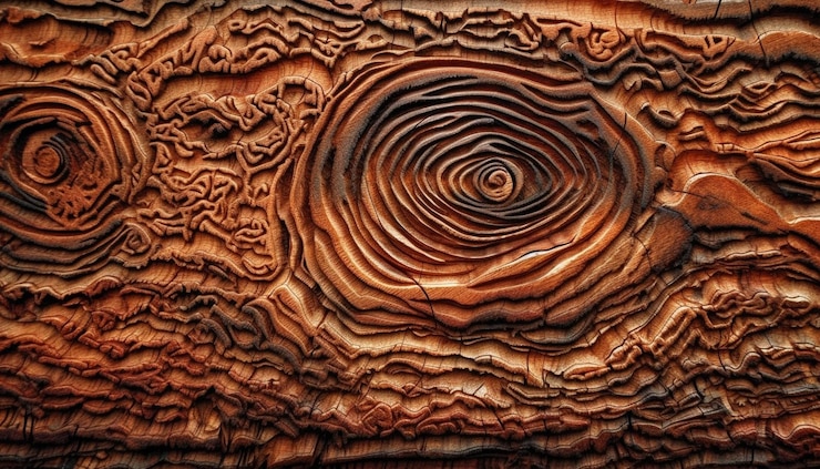 Photo gratuit décor de coupe transversale de tronc d'arbre antique généré par ai