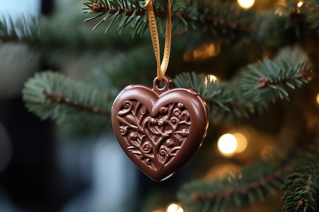 Photo gratuite décoration en chocolat pour sapin de noël