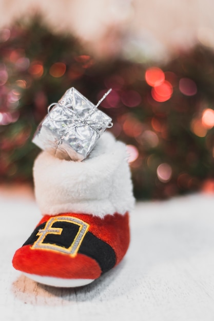 Photo gratuite décoration de noël avec chaussure