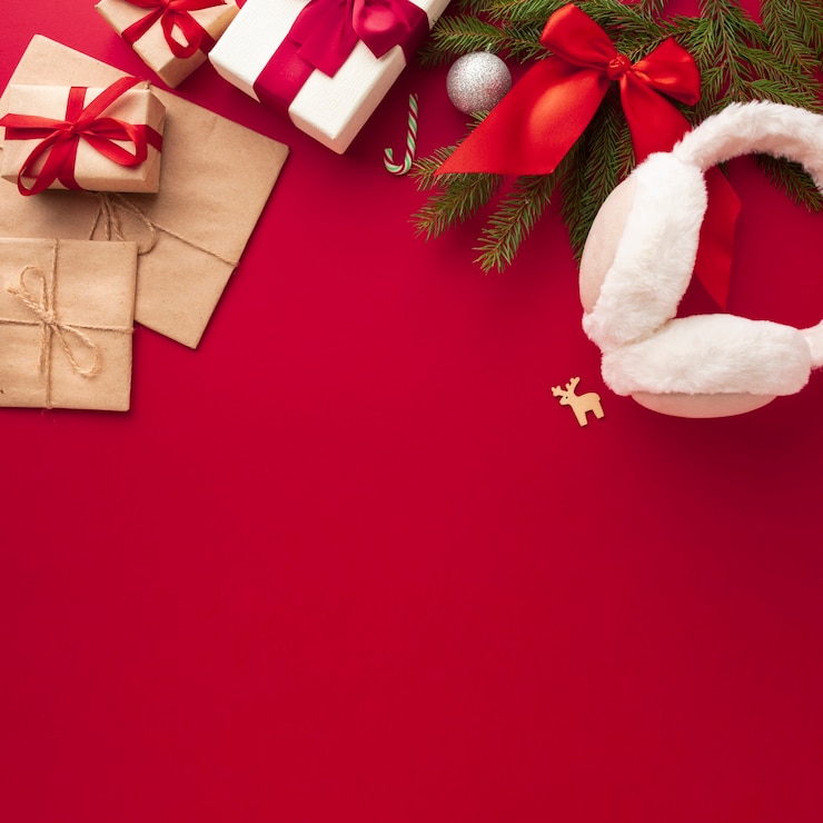 Photo gratuit décoration de noël avec espace de copie