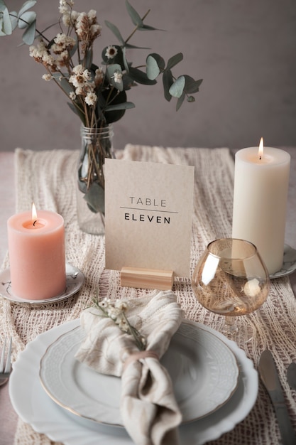 Décoration de numéro de table de mariage