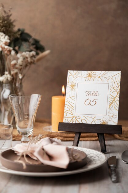 Décoration de numéro de table de mariage