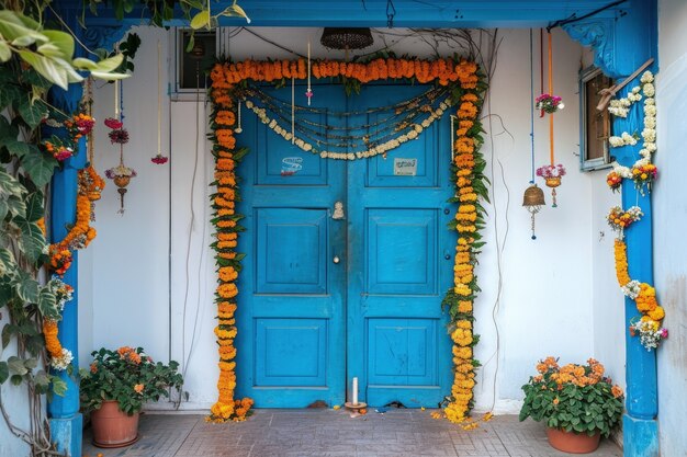 Décoration de porte Navratri très détaillée