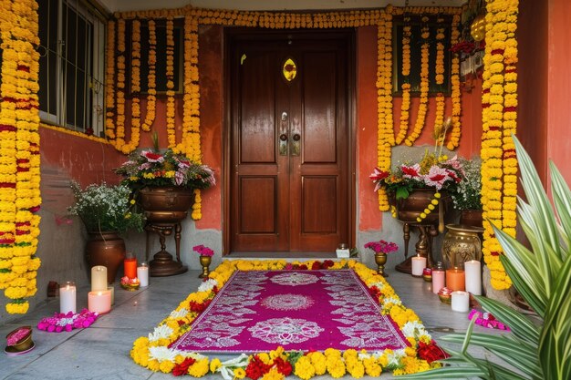 Décoration de porte Navratri très détaillée