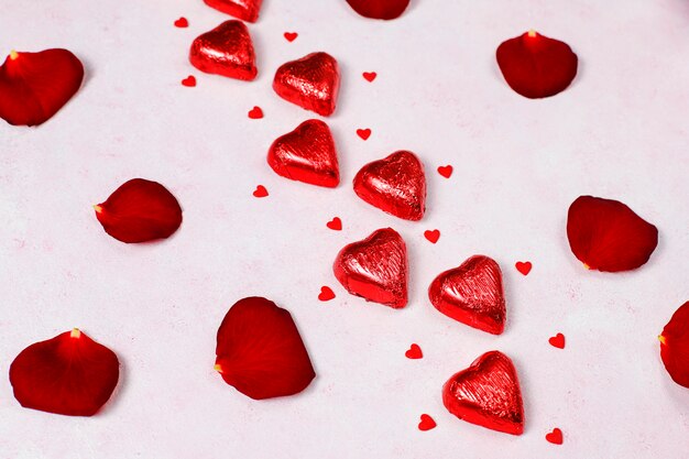 Décoration de Saint Valentin avec des roses