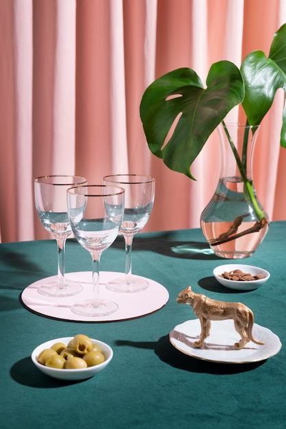 Photo gratuite décoration de table de fête safari