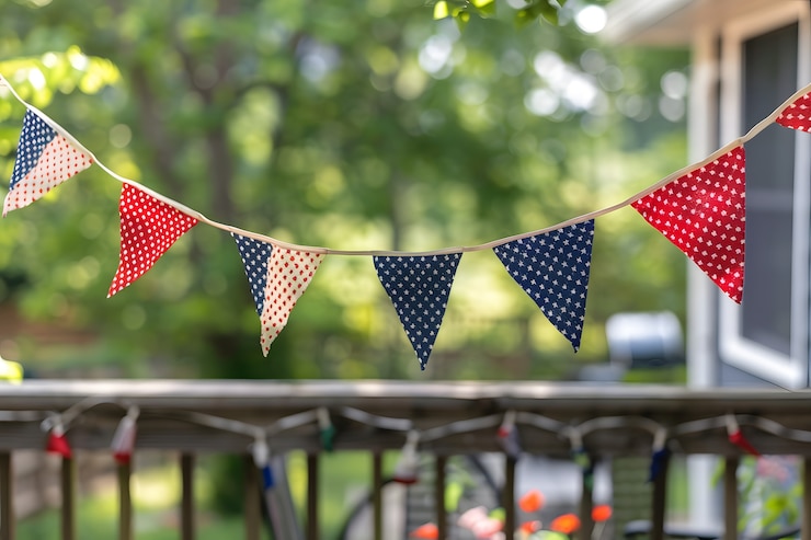 Photo gratuit décorations ménagères de couleurs américaines pour la célébration du jour de l'indépendance