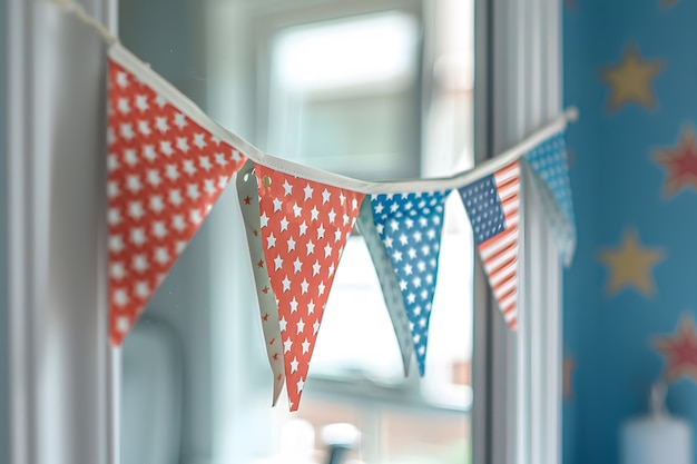 Photo gratuite décorations ménagères de couleurs américaines pour la célébration du jour de l'indépendance