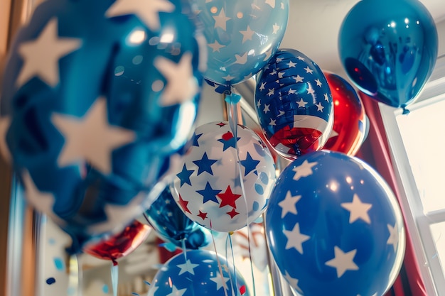 Photo gratuite décorations ménagères de couleurs américaines pour la célébration du jour de l'indépendance