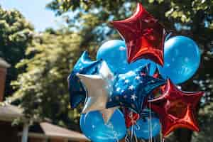 Photo gratuite décorations ménagères de couleurs américaines pour la célébration du jour de l'indépendance