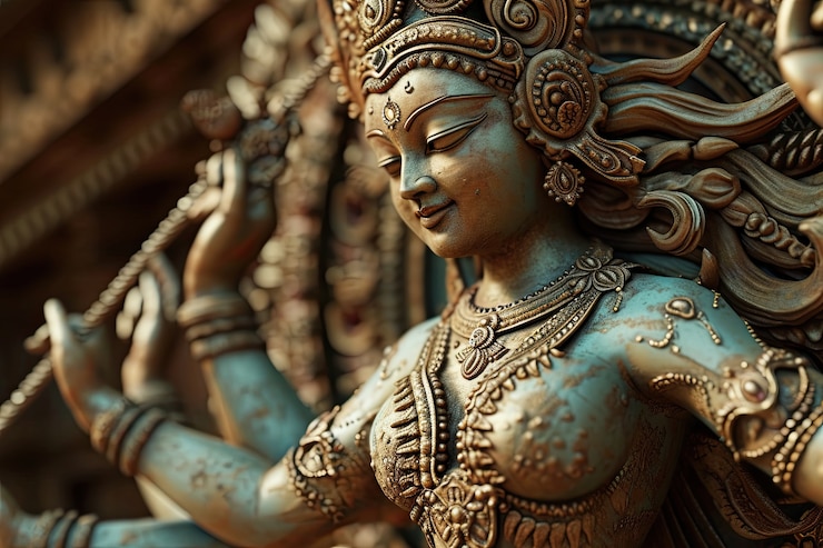 Photo gratuit la déesse durga pour la célébration du navratri.